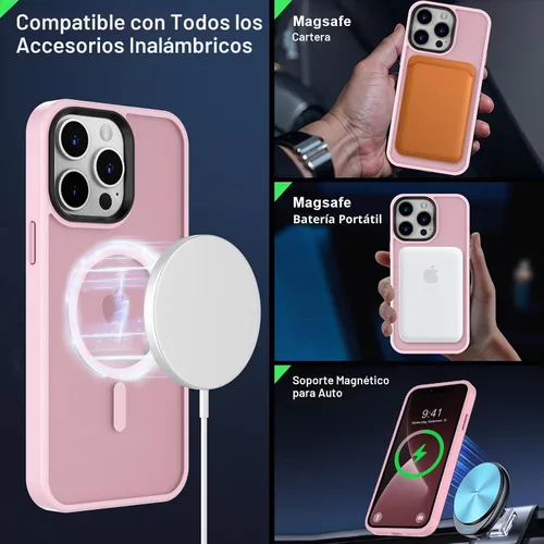 Vista 2 de MOCCA Funda magnética fuerte para iPhone 13 Pro Max, [compatible con Magsafe] [protector de pantalla de vidrio + protector de lente de cámara] Funda