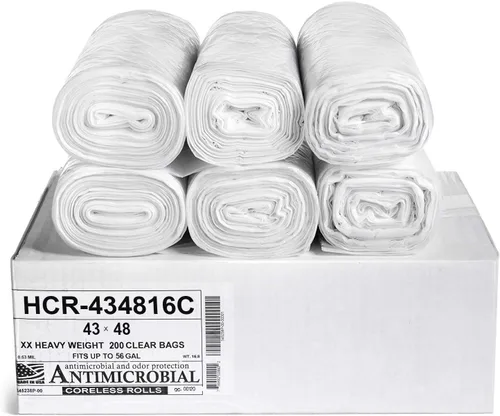 Vista 78 de Aluf Plastics Bolsas de basura de alta densidad, 10 galones, 4000 unidades, 6 micras (eq), 24 x 24 pulgadas, negras, para baño, oficina, industrial