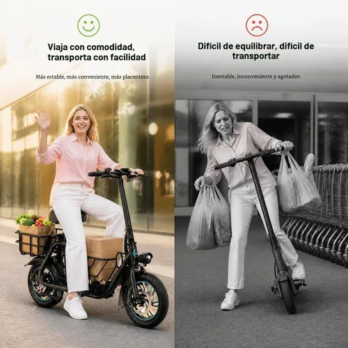 Vista 9 de URBANMAX C1S Scooter eléctrico sentado, 550 W, 18.6 MPH, 20 millas Negro