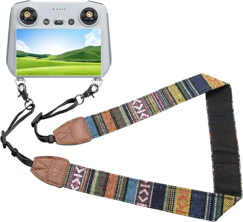Vista 7 de Hanatora Correa de cuello con tornillos para DJI RC, RC Pro, controlador inteligente, Marrón
