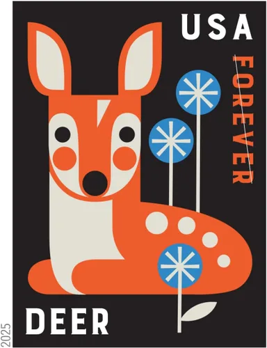 Vista 5 de Baby Wild Animals 2025 (Libro de 20) Sellos postales de primera clase Mail Forever
