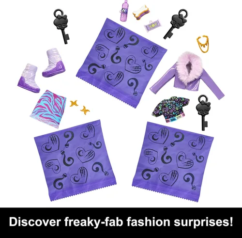Vista 8 de Monster High Skulltimate Secrets - Juego de accesorios de muñeca y ropa, Lobo Clawdeen con vestidor y más de 19 sorpresas