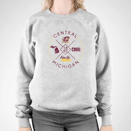 Vista 3 de Sello de identidad de la NCAA, cuello redondo de color del equipo, universidad, universidad