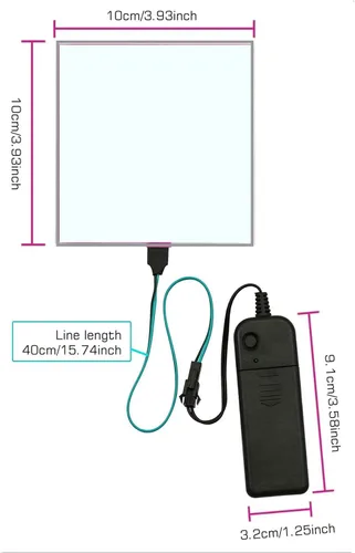 Vista 7 de Ourbest Panel LED flexible, hoja de panel electroluminiscente, cinta EL cortable, suave para máscara de ojos, cosplay, decoración de fiesta azul