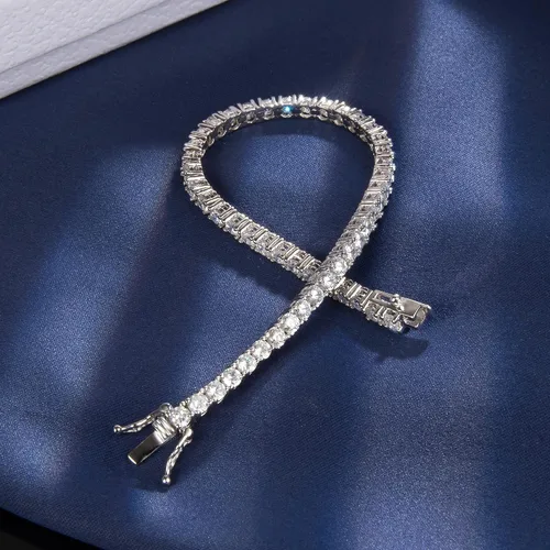 Vista 3 de Tennis Bracelet,18K Womens Bracelet CZ Bracelets with Sparking Cubic Zirconia