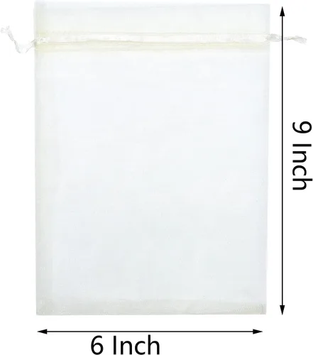 Vista 4 de 50 bolsas de organza de 6 x 9 pulgadas, bolsa de regalo de fiesta de boda con cordón