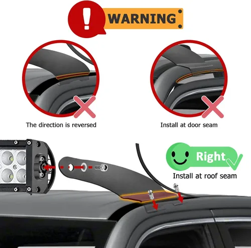 Vista 3 de Soporte de montaje superior para parabrisas compatible con barra de luz LED curvada de 52 pulgadas compatible con DODGE RAM 1500/2500/3500 2009-2018