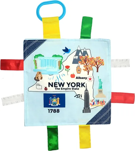 Vista 9 de Baby Jack & Co - Cochecito de juguete para bebés de 8 x 8 pulgadas con etiqueta del estado de Arkansas, juguetes arrugados para desarrollar cinco