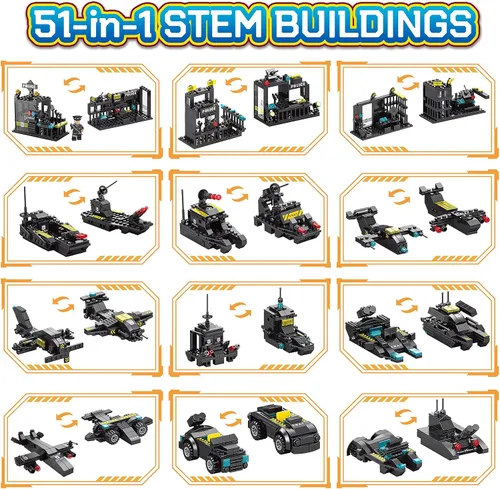 Vista 4 de Kit de construcción de robot 51 en 1 para niños de 8 a 12 años