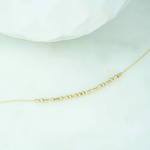 Vista 5 de Happy Golden Birthday Morse Code Necklace Gift Friend Bestie Christmas Gift
