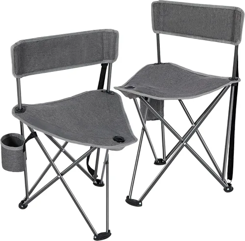 Vista 12 de REDCAMP Paquete de 2 Sillas de Camping con Trípode Plegables Ligeras, Asiento de Taburete Trípode Portátil de 3 Patas con Respaldo, Silla de Golf