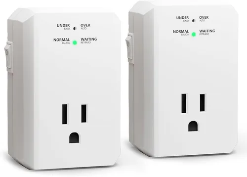 Vista 7 de BSEED Protector contra sobretensiones de una sola toma, Protector contra sobretensiones de pared pequeño con indicadores luminosos de protección a