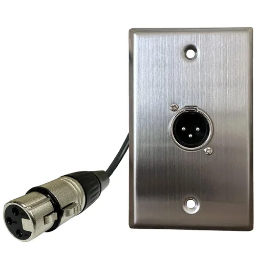 Vista 13 de DIYTECH - Placa de pared XLR de acero inoxidable de 1 puerto, hembra a