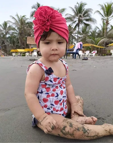 Vista 3 de inSowni 8 unidades de gorras de turbante para hospitales de guardería gorros con flores para bebés y niñas recién nacidos