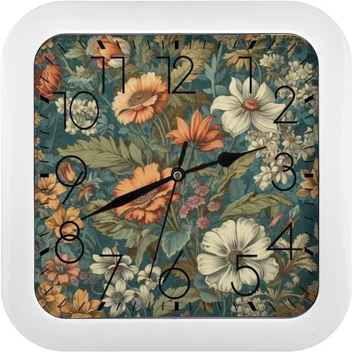 Vista 13 de 10" Square Modern Wall Clock,Art Chicken Animal Painting Print Kitchen Clocks Wall Battery Operated,Silent Non Ticking Unique Funny Cute Wall Clock