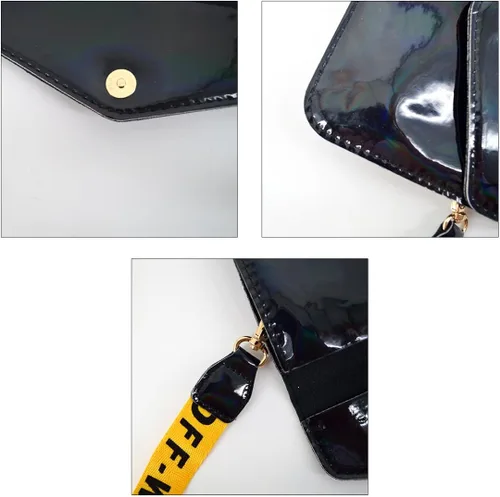 Vista 7 de Monique Bolso holográfico del sobre del embrague de las mujeres pequeño bolso cruzado bolso de hombro