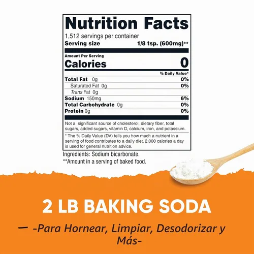Vista 2 de Nutricost Bicarbonato de sodio de despensa (2 libras) - Para hornear, limpiar y desodorizar