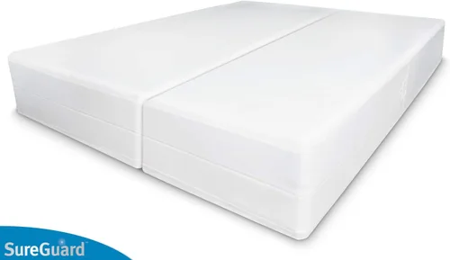 Vista 3 de Funda para cama de muelles CushyBed 100% impermeable, hipoalergénica y a prueba de chinches, hexagonal y con cierre, Poliéster, Blanco, King