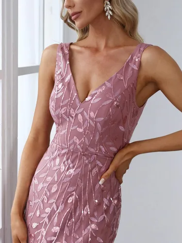 Vista 5 de Ever-Pretty 7886 - Vestido largo de noche sin mangas con cuello en V doble para mujer