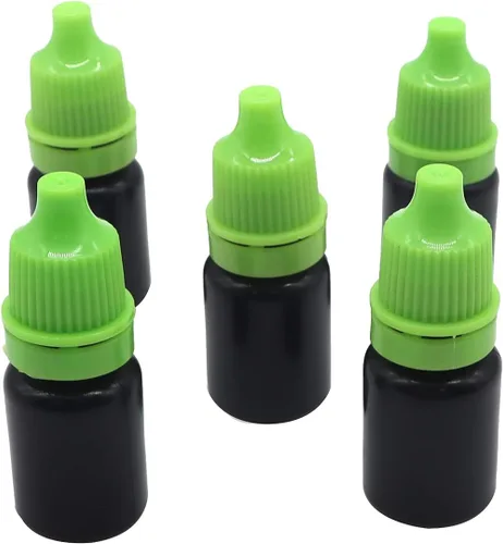 Vista 17 de Snadulor - 60 botellas negras a prueba de luz, sub-botella de 0.3 fl oz de gotas para los ojos, botella de gota para los ojos (tapa azul)