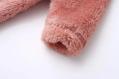 Vista 4 de Mono mullido con capucha para bebé, pelele de forro polar de manga larga con cremallera