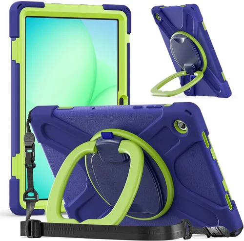 Vista 126 de 360 Rotation Case for Galaxy Tab ActivePro/Tab Active4 Pro/Active 5 Pro 10.1" Sturdy Cover Rotate Ring Stand Shoulder Carrying Strap Hand Strap