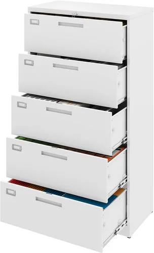 Vista 13 de Archivador de 2 cajones con cerradura, archivador vertical móvil para colgar carpetas tamaño A4/carta/legal, debajo del escritorio, pequeños