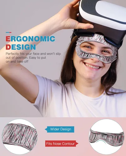 Vista 5 de TiMOVO Funda de máscara de ojos VR transpirable ajustable banda de sudor para Oculus Quest 2 VR funda de cojín para PS VR2Meta Quest ProMeta Quest