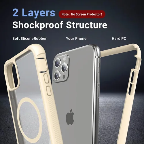 Vista 2 de jaroco - Funda magnética compatible con MagSafe para iPhone 11 de 6.1 pulgadas; protección de grado militar contra caídas, de doble capa