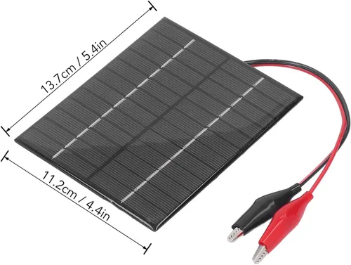 Vista 6 de Panel solar de 2 W y 12 V, cargador de panel solar de polisilicio, sólido, resistente al viento y a la nieve para luces solares de césped, luces