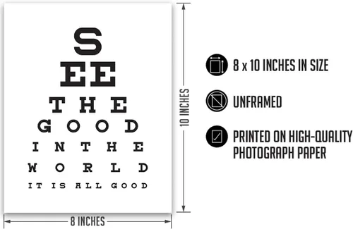 Vista 3 de See The Good In The World - Impresión artística de pared con cita motivacional, impresión de decoración de pared, póster o lienzo para oficina
