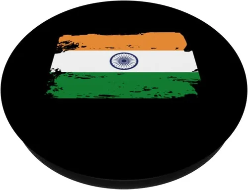 Vista 2 de Official India Flag Indian Country Pride Vintage PopSockets Swappable PopGrip