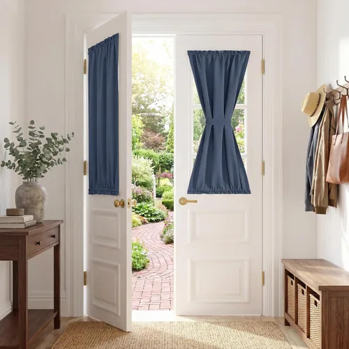 Vista 54 de PONY DANCE Persianas para puertas – Paneles opacos para tratamiento de ventanas, cortinas sólidas de alta resistencia con bolsillo para barra