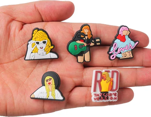 Vista 3 de BesMaker 30 dijes para zapatos de música cantante TS para zapatos y pulseras, pulseras para regalos de fiesta, Cloruro de polivinilo, No es una