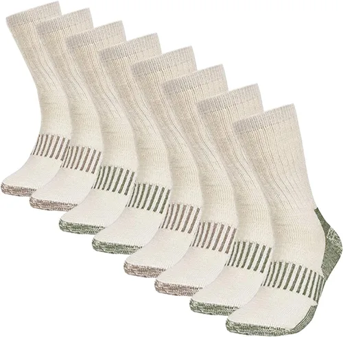 Vista 2 de HOT FEET Paquete de 4 calcetines para hombre, calcetines de senderismo activos y exteriores, totalmente acolchados, mezcla de lana térmica
