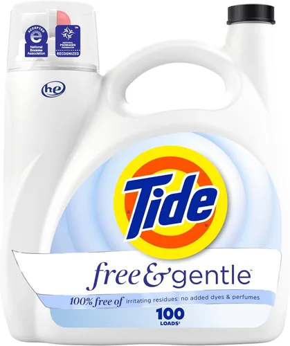 Vista 21 de Tide Free & Gentle - Detergente líquido suave para ropa, 64 cargas
