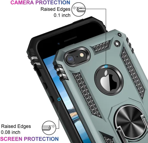 Vista 239 de Jeylly Funda para iPhone SE/Funda para iPhone 5S, Exterior de Plástico Duro que Absorbe Golpes + Interior de Silicona de Goma Defensor contra