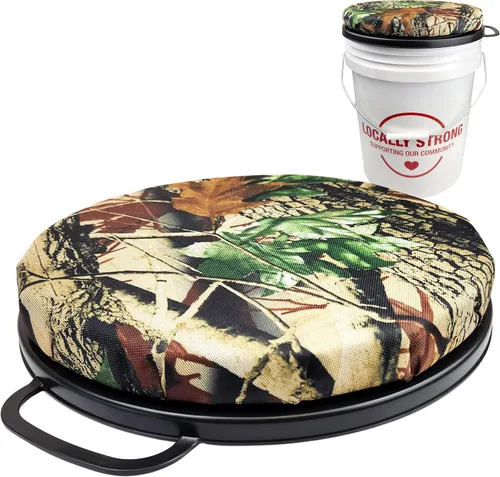 Vista 8 de Asiento de cubo de 5 galones, tapa giratoria de 360 grados acolchada con espuma viscoelástica, funda de asiento de cubo utilizada para caza