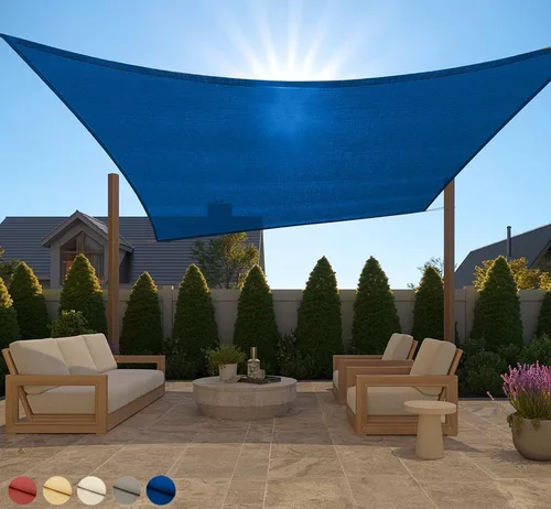 Vista 30 de GORILLA GRIP - Toldo parasol resistente, protección UV, resistente a la decoloración, desgarros y óxido, rectangular, con bordes curvos que bloquean