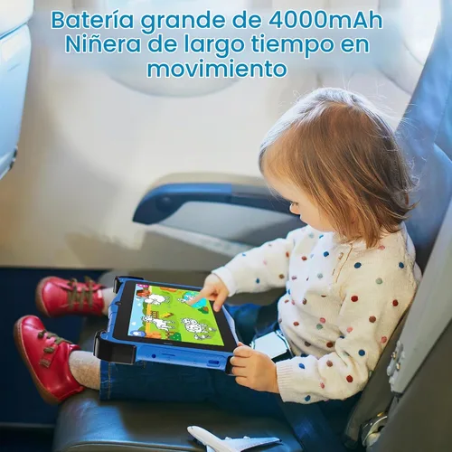Vista 6 de Fivahiva Tableta para niños Android 15 de 7 pulgadas, tableta para niños de 3 a 7, 10 GB de RAM 64 GB de ROM, WiFi, pantalla IPS, control parental
