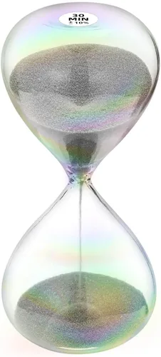 Vista 17 de Reloj de arena con temporizador de arena de 1 minuto con arena de color marrón, reloj de arena grande de 1 minuto, reloj de arena de 1 minuto