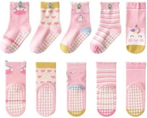 Vista 2 de Calcetines que encajan calcetines de algodón para niñas de diseño con broches integrados