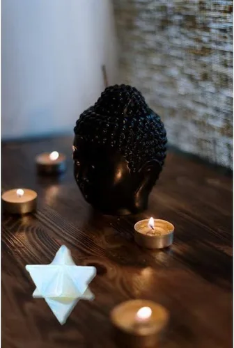 Vista 13 de Jet Amazonite 1 pulgada Merkaba Inspiración Ying Yang Perfección Irritación Deseos Purificación (Amazonita)