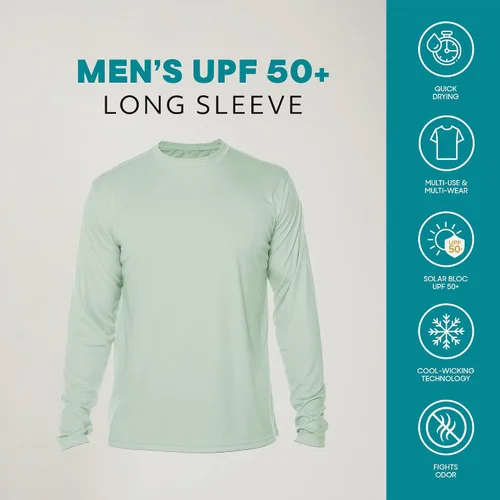 Vista 3 de Vapor Apparel - Camiseta de manga larga para hombre con protección solar UPF 50+ UV
