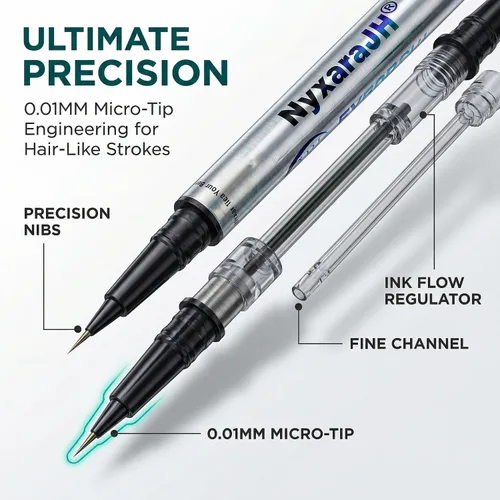 Vista 2 de Bolígrafo de cejas 2 en 1, delineador de cejas de precisión de doble punta con puntas finas, impermeable, 5 colores naturales, herramienta