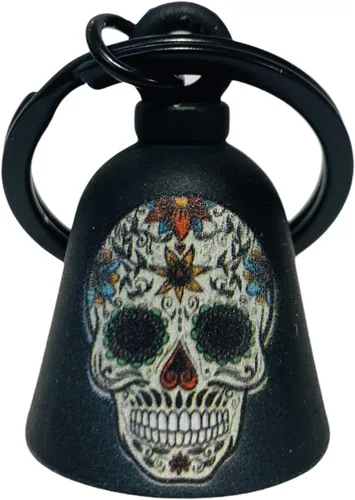 Vista 7 de Kustom Cycle Parts Campana protectora de motociclista de Sugar Skull "Evil Spirits". Nuestras campanas personalizadas son de ajuste universal.