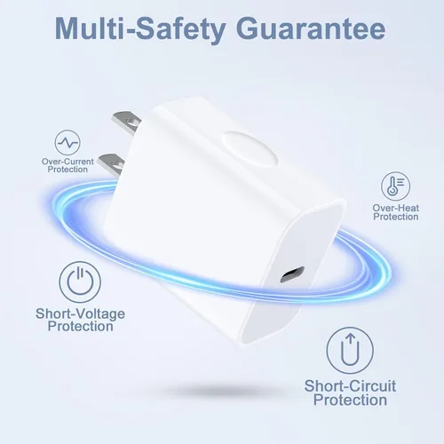 Vista 4 de USB C Samsung S25 FE Bloque de carga rápida para Galaxy S24 S23 FE Ultra S22 Plus S21 A16 A15 A25 A05 A05S A14 A54 A13, iPhone 16 Pro Max 15 Plus 14