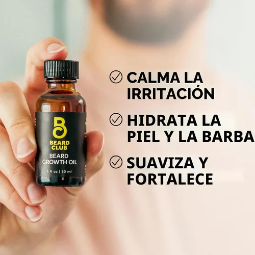 Vista 5 de The Beard Club Premium Derma Roller y Aceite para el Crecimiento de Barba - Rodillo de microagujas con 540 microagujas de titanio para la cara
