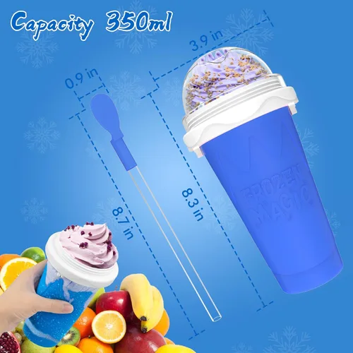 Vista 3 de 3 vasos para hacer granizados, tazas mágicas de congelación rápida para hacer helados caseros, batido de leche casero, taza para hacer granizados