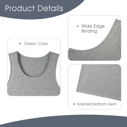 Vista 5 de RoomTour Camiseta sin mangas para hombre, cuello redondo, ligera, paquete de 3